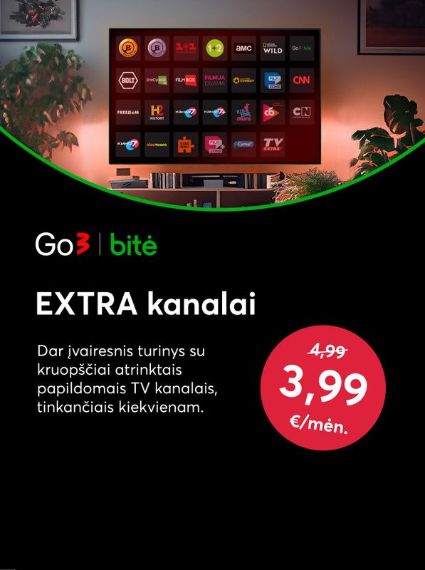 Extra kanalai - Go3 | BITĖ