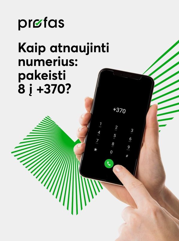 Kaip atnaujinti numerius - pakeisti 8 į +370?