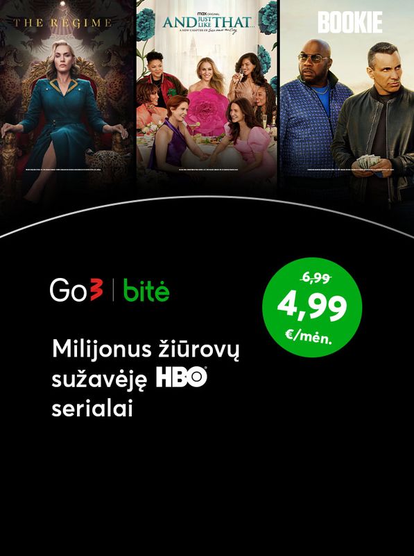 Milijonus žiūrovų sužavėję HBO serialai ir Go3 televizijoje - tik 4,99 per mėnesį