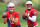 New England Patriots quarterbacks Drake Maye (left) and Jacoby Brissett (right)