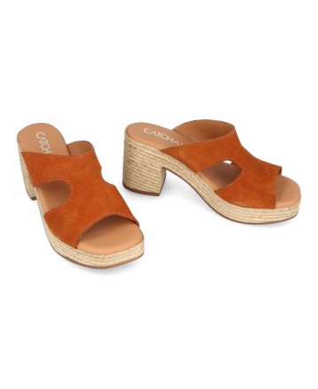 sandalias marrones tacon