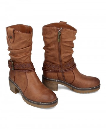 Botas boho tacón bajo Mustang Doris High 53539