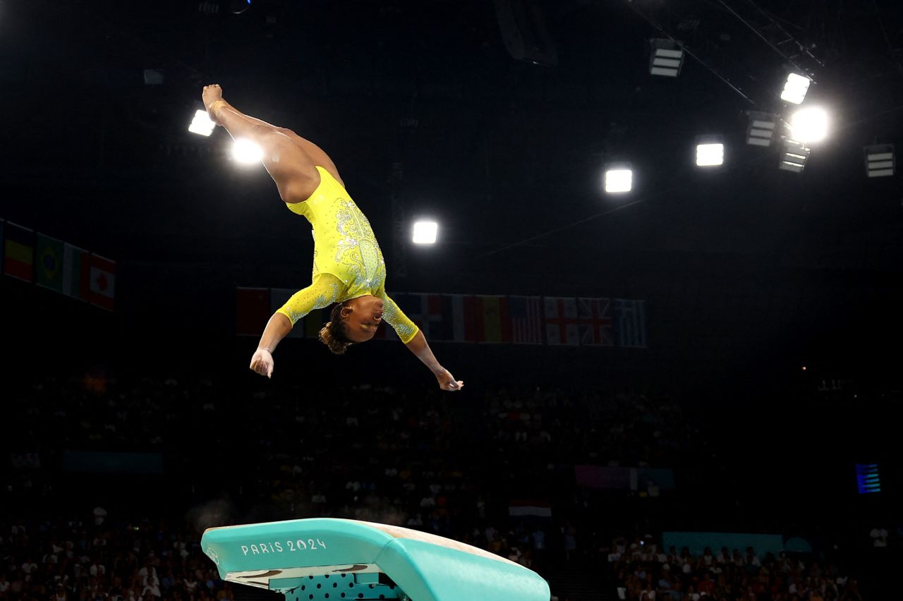 Rebeca Andrade of Brazil in action on the vault on Thursday.