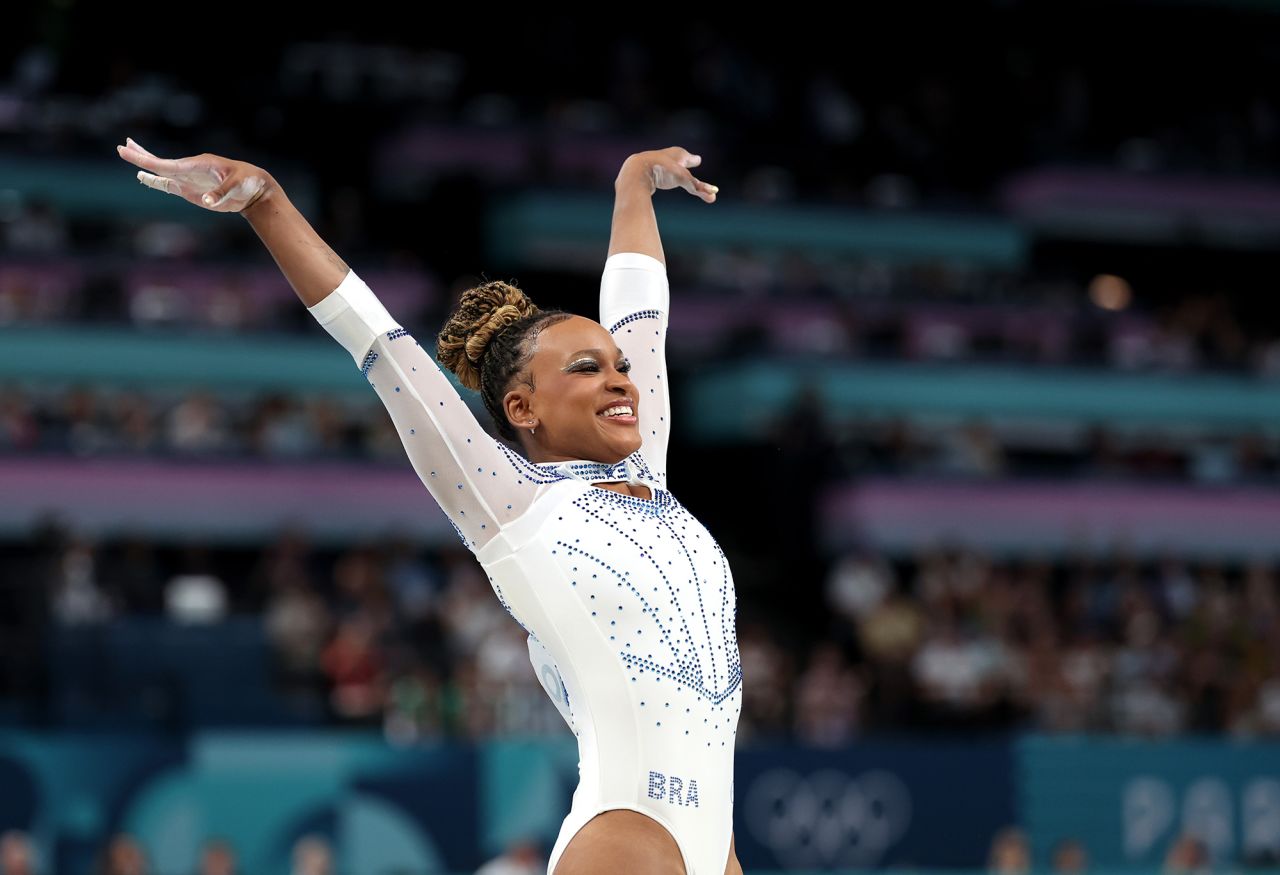 Brazil’s Rebeca Andrade competes in the vault final on August 3. 