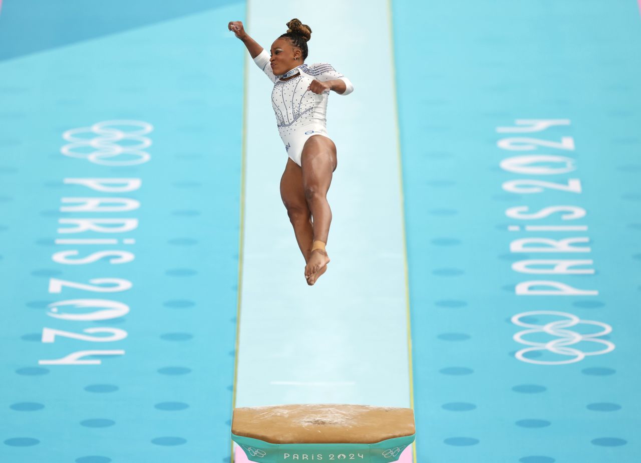 Brazil’s Rebeca Andrade competes in the vault final on August 3. 