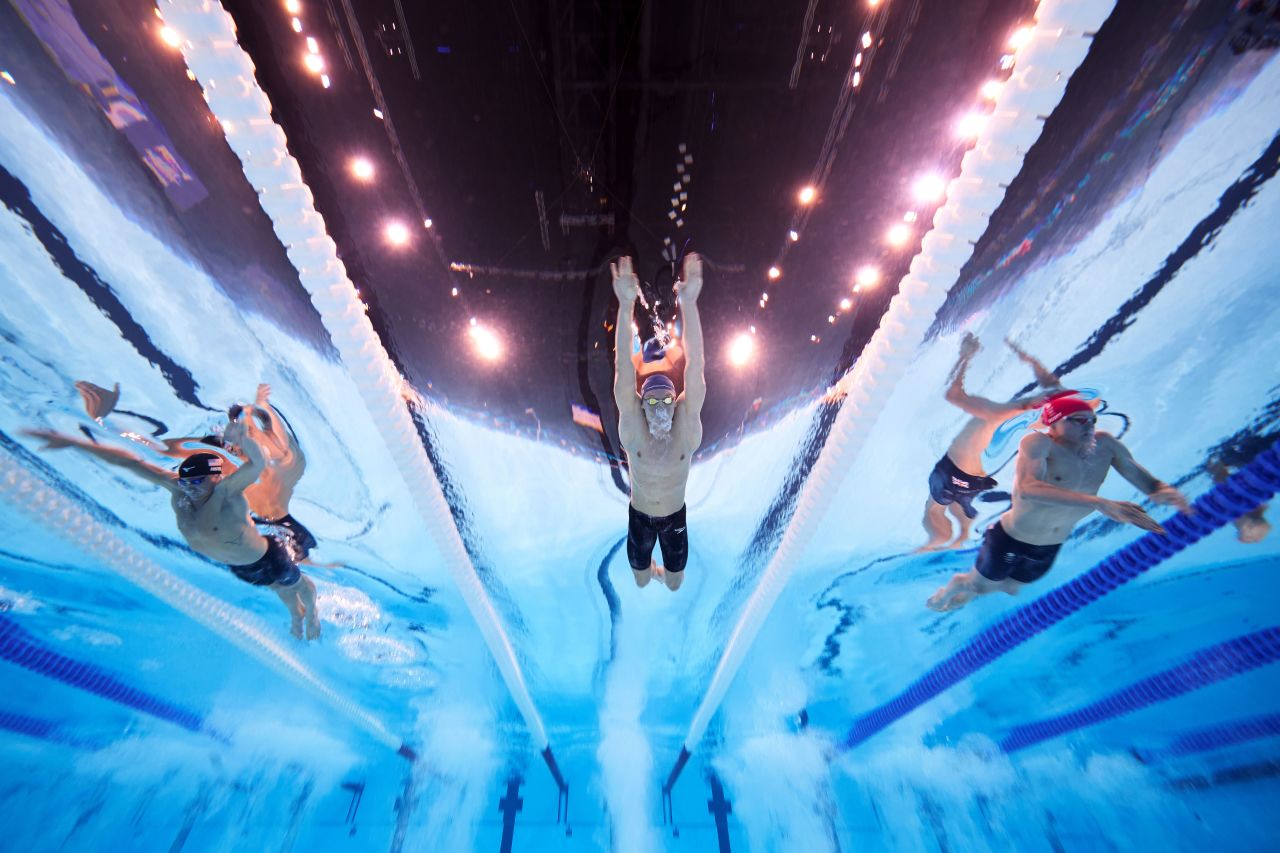 France's Léon Marchand competes in the men's 200m individual medley final on Friday. 