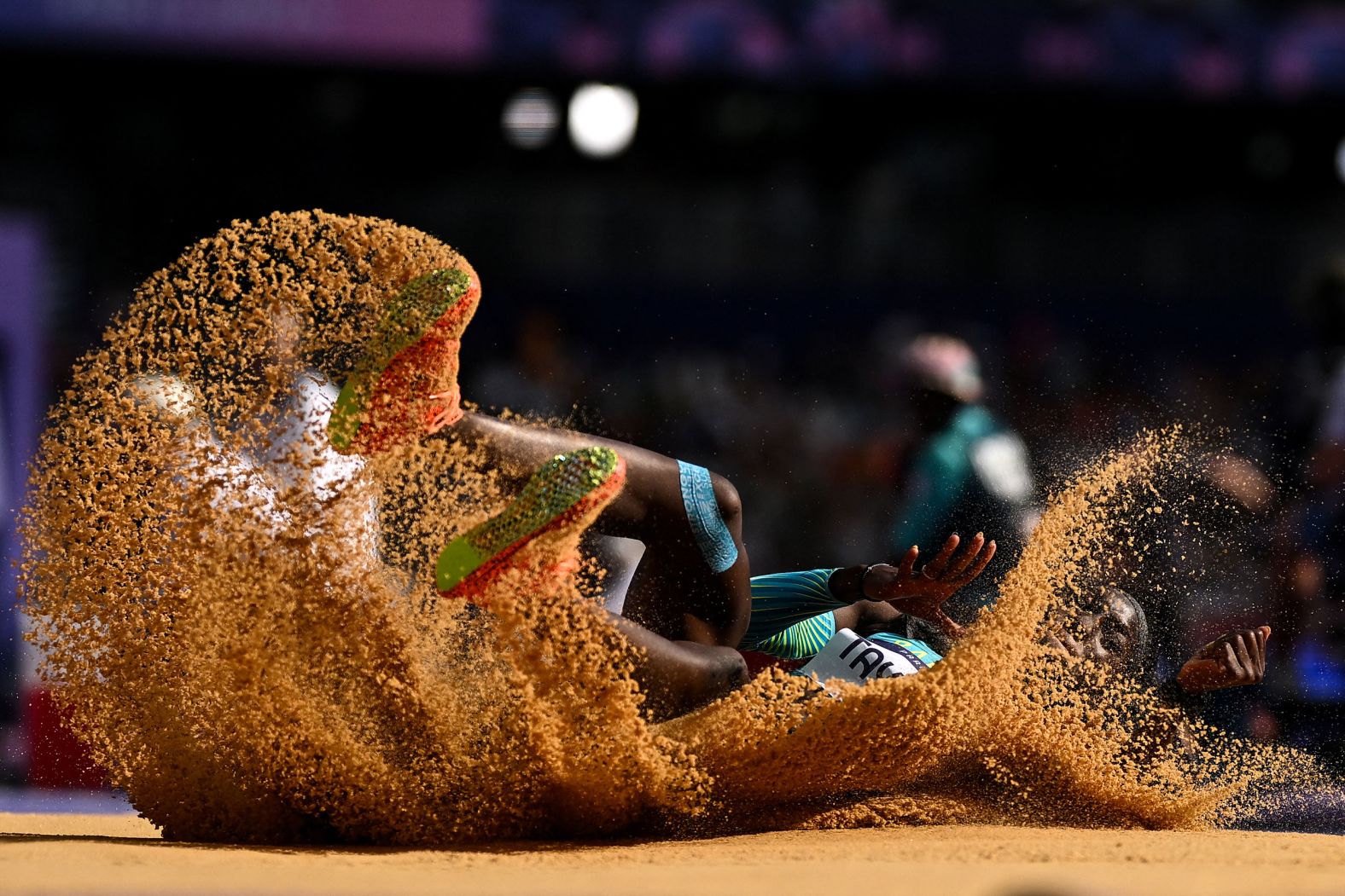 The Bahamas' Charisma Taylor competes in the triple jump on August 2.