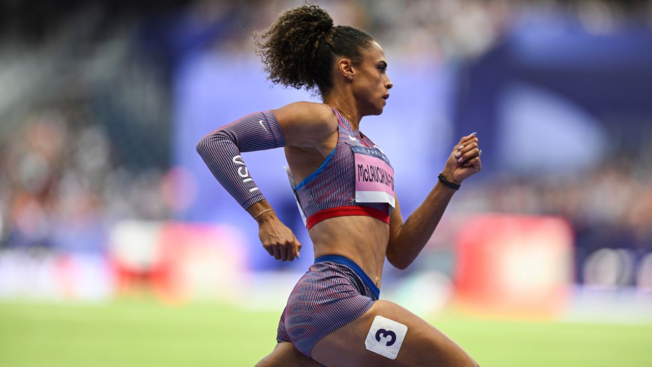 USA’s Sydney McLaughlin-Levrone competes in the women’s 400-meter hurdles on August 4. 