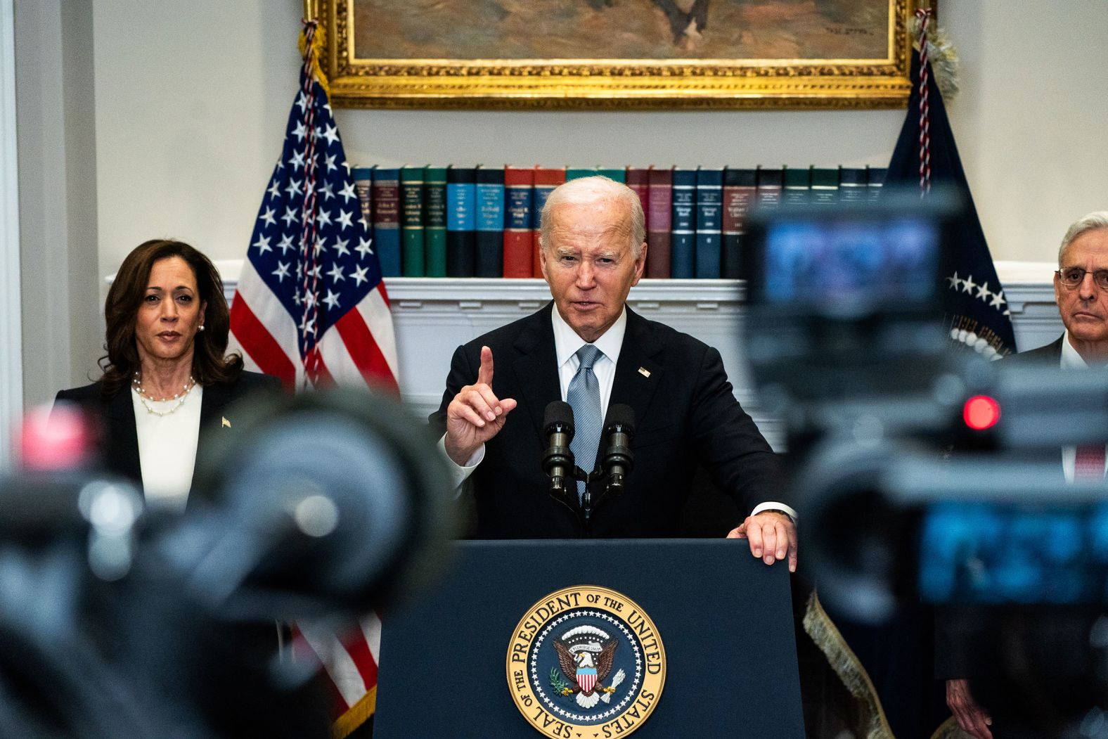 Biden addresses the nation from the Roosevelt Room of the White House on July 14. <a href="https://www.cnn.com/2024/07/14/politics/video/biden-speech-trump-assassination-attempt-digvid"