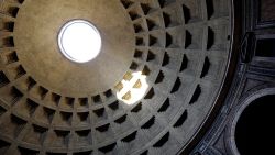 Sunlight enters in the Pantheon from the opening in the dome (oculus) on January 13, 2015 in Rome.  AFP PHOTO / ANDREAS SOLARO        (Photo credit should read ANDREAS SOLARO/AFP via Getty Images)