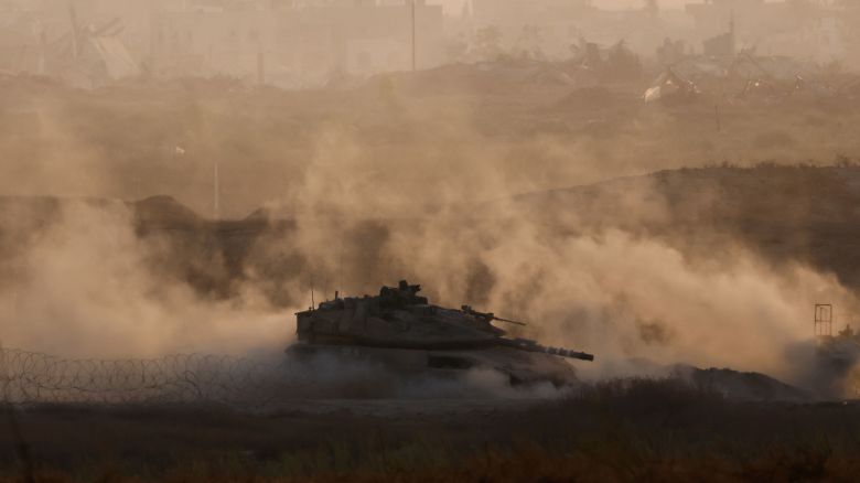 An Israeli tank manoeuvres near the Israel-Gaza border, amid the conflict between Israel and Hamas, in Israel on July 25, 2024.