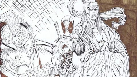 The original cover art for Rob Liefeld's New Mutants #98, which is expected to sell at an auction, is seen in this handout picture obtained by Reuters on August 7, 2024. Rob Liefeld/Handout via REUTERS.   THIS IMAGE HAS BEEN SUPPLIED BY A THIRD PARTY. NO RESALES. NO ARCHIVES. 