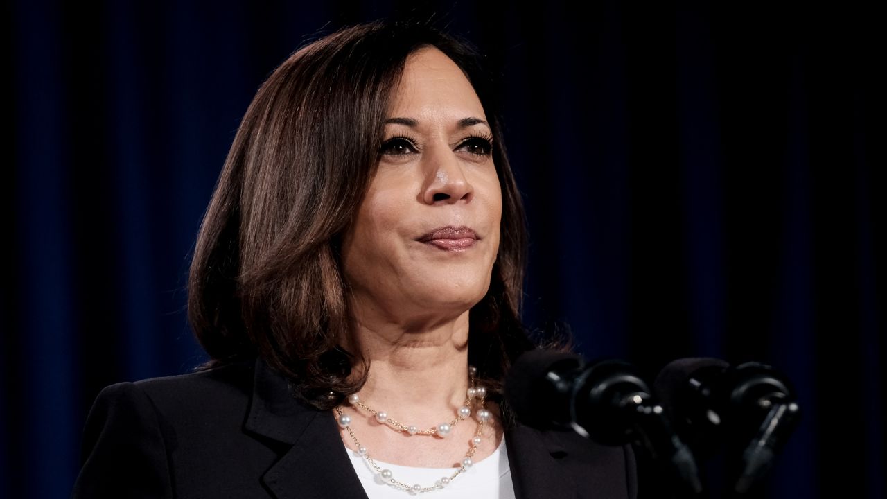 WASHINGTON, DC - AUGUST 27: Democratic Vice Presidential nominee Sen. Kamala Harris (D-CA.), delivers remarks during a campaign event on August 27, 2020 in Washington, DC. Harris discussed President Donald Trump's failure to handle the COVID-19 pandemic and protect working families from the economic fallout prior to the last night of the Republican National Convention. (Photo by Michael A. McCoy/Getty Images)