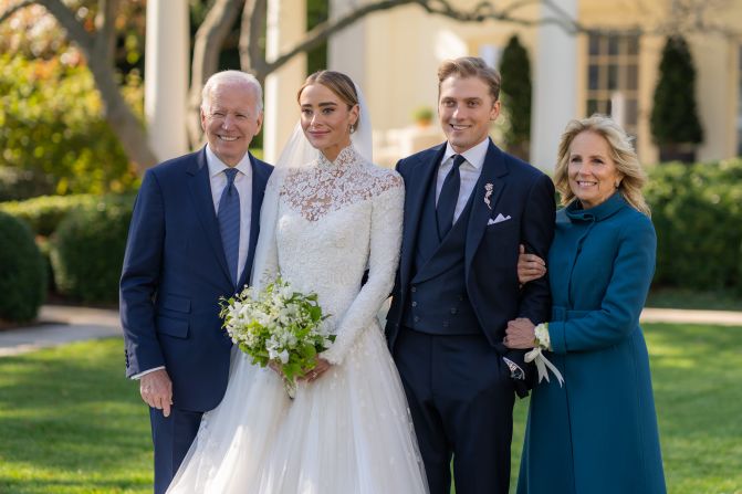 The Bidens attend the wedding of their oldest granddaughter, Naomi Biden Neal, and Peter Neal at the White House in November 2022. <a href="https://www.cnn.com/2022/11/18/politics/gallery/white-house-weddings-history/index.html" target="_blank"