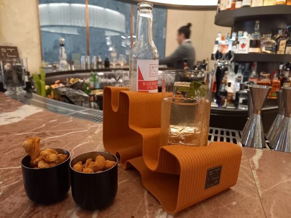 Krill has collaborated with several well-known brands including Milan's Four Seasons hotel. This orange drinks holder was designed for the hotel bar.