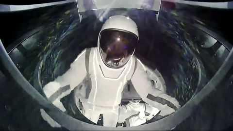 Sarah Gillis during first commercial spacewalk on September 12, 2024.