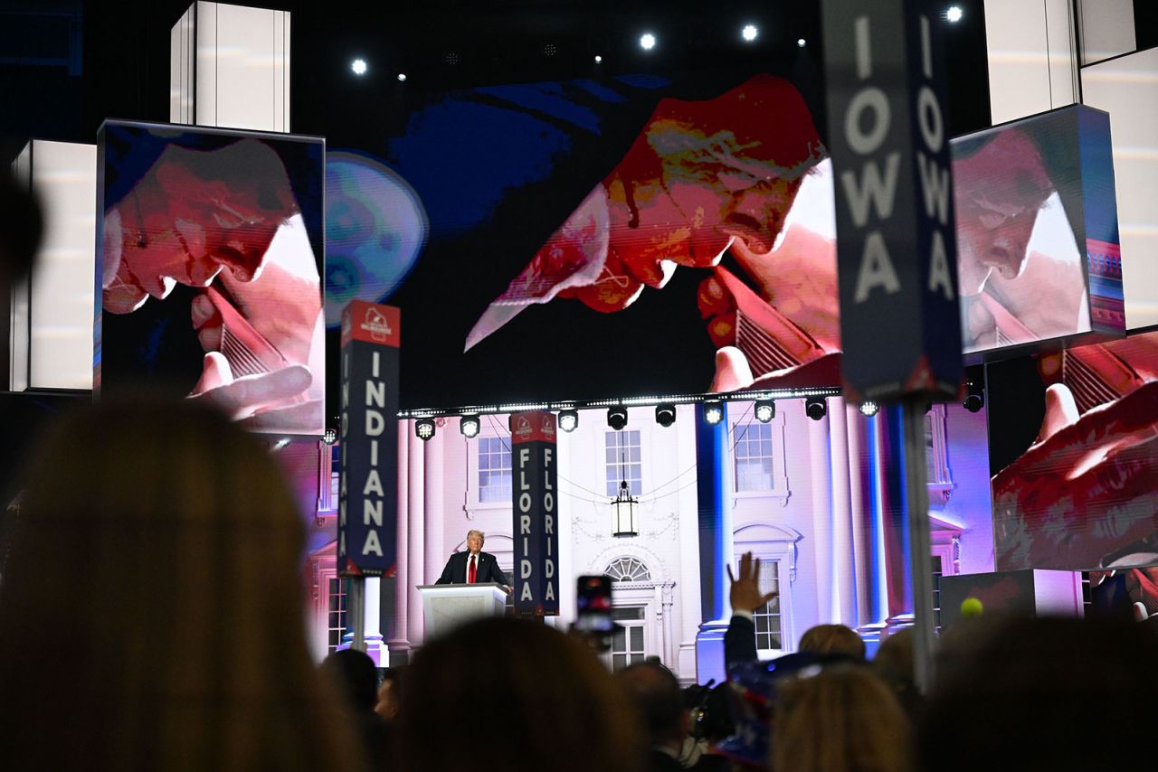 Former President Donald Trump speaks during the Republican Natio