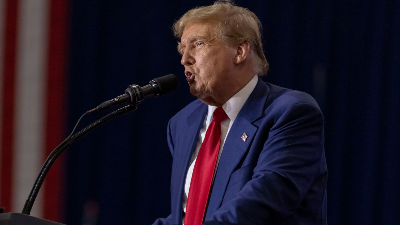 Republican presidential candidate former President Donald Trump speaks Tuesday April 2, 2024, at a rally in Green Bay, Wisconsin.