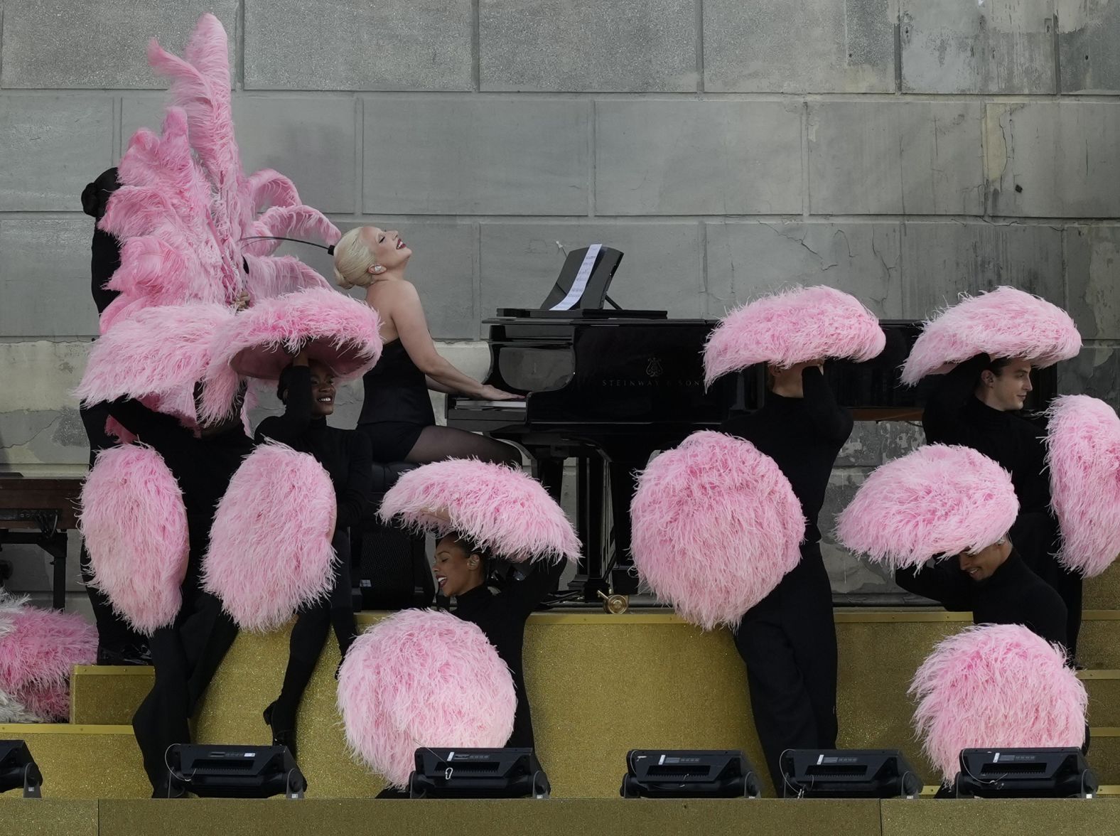 Lady Gaga performs during the ceremony. <a href="https://www.cnn.com/sport/live-news/paris-olympics-2024-opening-ceremony-seine#h_8fc6acef53f5652399ccbe46b1c0fffe"