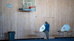 A voter casts his ballot during election Day on November 3, 2020, in Austin, Texas.