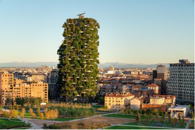 Milan’s Bosco Verticale – “vertical forest” in Italian – is a “<a href="https://www.stefanoboeriarchitetti.net/en/vertical-foresting/?location=Milano%2C+MI%2C+Italia" target="_blank"