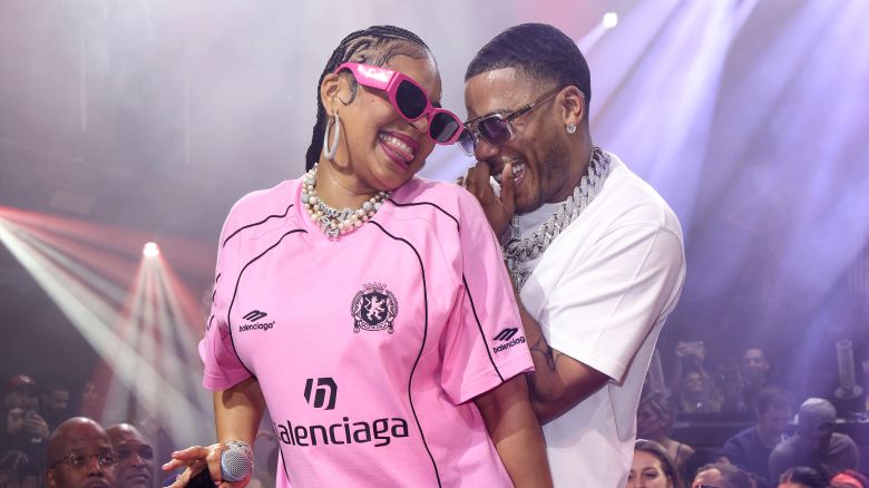 (From left) Ashanti and Nelly in Miami in February.