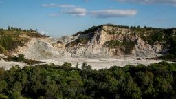 POZZUOLI, CAMPANIA, ITALY - 2024/04/19: View of the Solfatara crater, part of the Campi Flegrei Volcano in Pozzuoli, the biggest caldera of southern Italy, Campania region. (Photo by Salvatore Laporta/KONTROLAB/LightRocket via Getty Images)