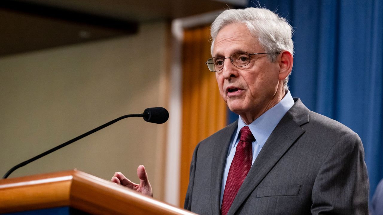 WASHINGTON, DC - JUNE 27: U.S. Attorney General Merrick Garland speaks during a press conference at the U.S. Department of Justice on June 27, 2024 in Washington, DC.