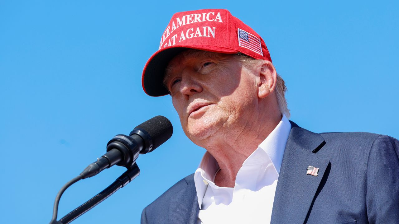 Republican presidential candidate, former U.S. President Donald Trump speaks during a rally at Greenbrier Farms on June 28, 2024 in Chesapeake, Virginia. Last night Trump and U.S. President Joe Biden took part in the first presidential debate of the 2024 campaign.