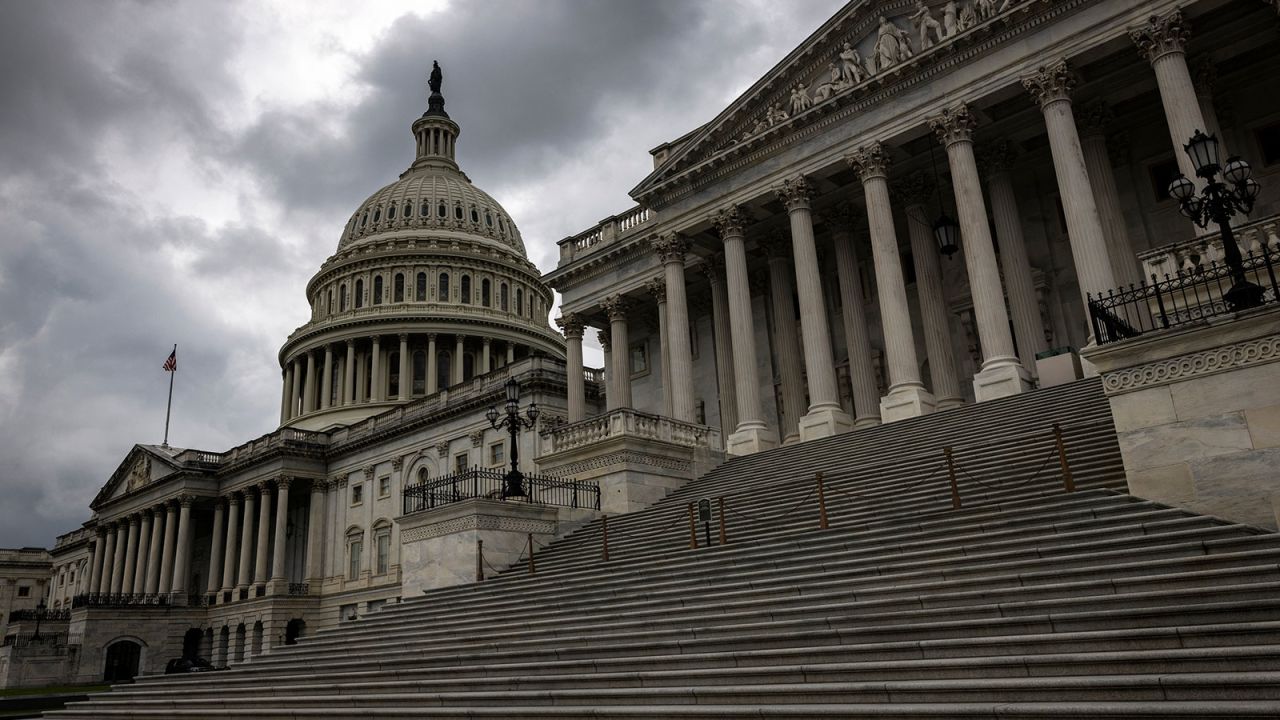 The US Capitol in Washington, DC, US, on Wednesday, July 24, 2024. Israeli Prime Minister Benjamin Netanyahu's speech to Congress will test whether Democrats can sustain their newfound unity over Vice President Kamala Harris despite searing divisions over Middle East policy. Photographer: Samuel Corum/Bloomberg via Getty Images