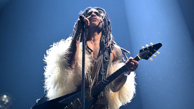 Lenny Kravitz performs on stage during the 2024 MTV Video Music Awards in New York on Wednesday.