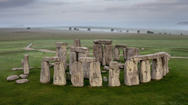 WILTSHIRE, ENGLAND - SEPTEMBER 07:  The ancient neolithic monument of Stonehenge near Amesbury is viewed from a hot air balloon on September 7, 2016 in Wiltshire, England.  To mark the 30th anniversary of Stonehenge becoming a World Heritage Site, English Heritage has launched a competition offering members of the public the chance of a hot balloon ride which allows the chance to see a  unique view of Stonehenge within in a wider prehistoric landscape but also the see the recent changes to its setting in recent years including the removal of the A344 and the old car park.  (Photo by Matt Cardy/Getty Images)