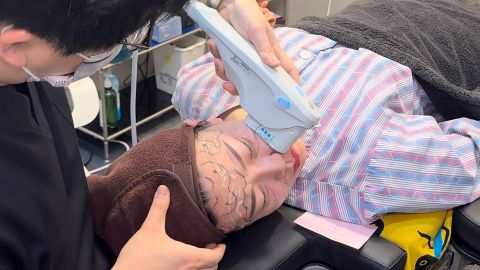 Yerim Lee undergoes a beauty treatment in South Korea.