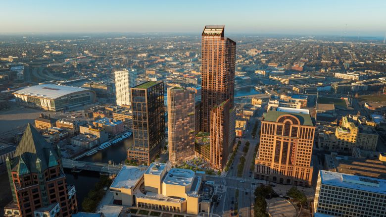 The building and construction sector accounts for almost 40% of global emissions. As architects look to lower its carbon footprint, they are increasingly looking to build with mass timber – thick, compressed, multilayered panels of solid wood. Vancouver-based studio Michael Green Architects (MGA) recently released its design for a 55-story tower (shown here in a rendering) in the US city of Milwaukee. Made principally from mass timber and reaching approximately 600 feet (182 meters), the wooden skyscraper would hold the title as the world’s tallest timber tower.