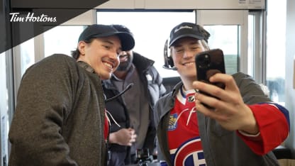 Habs work a Tims drive-thru