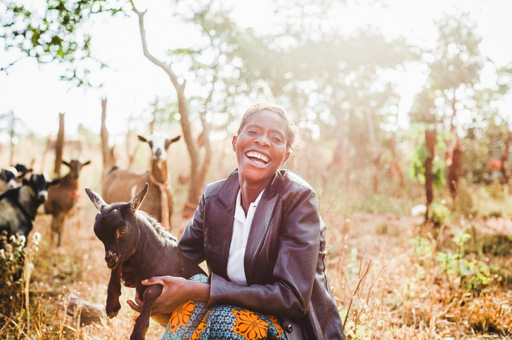 Woman with goat