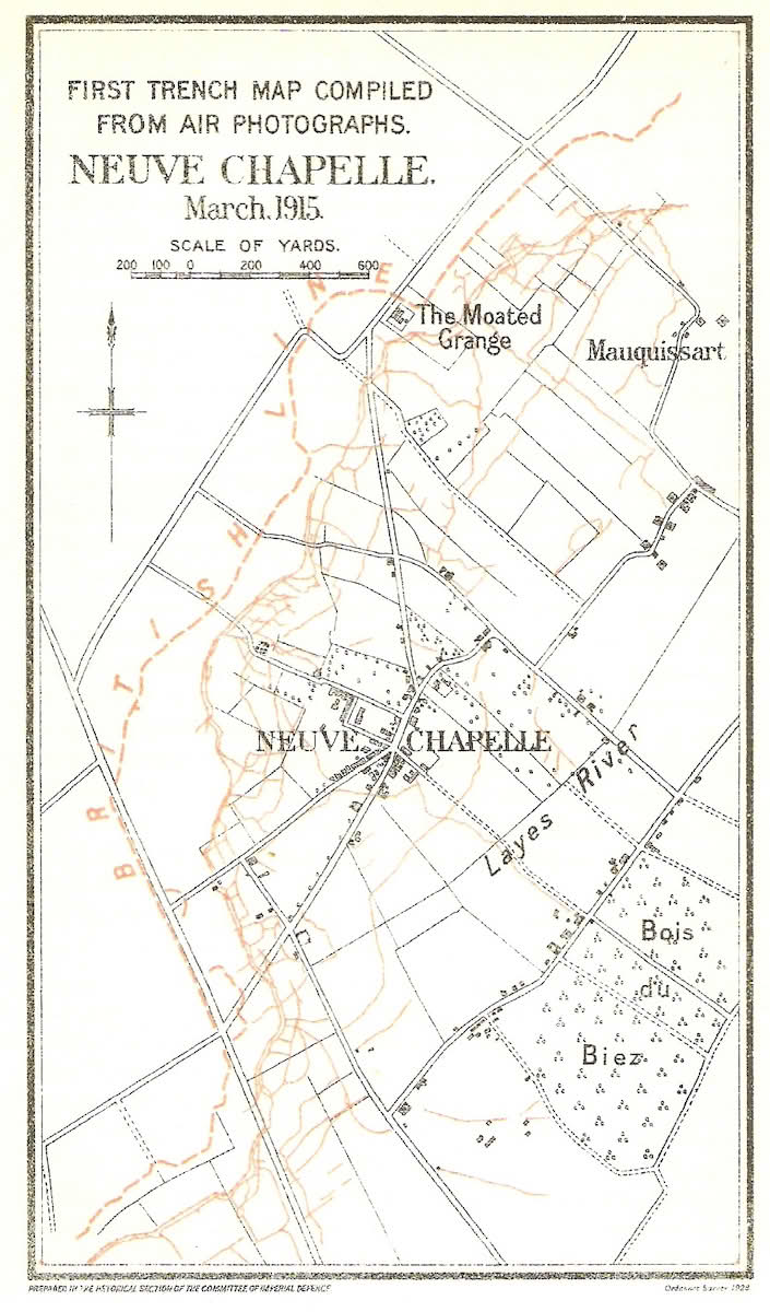 «First trench map compiled from air photographs»