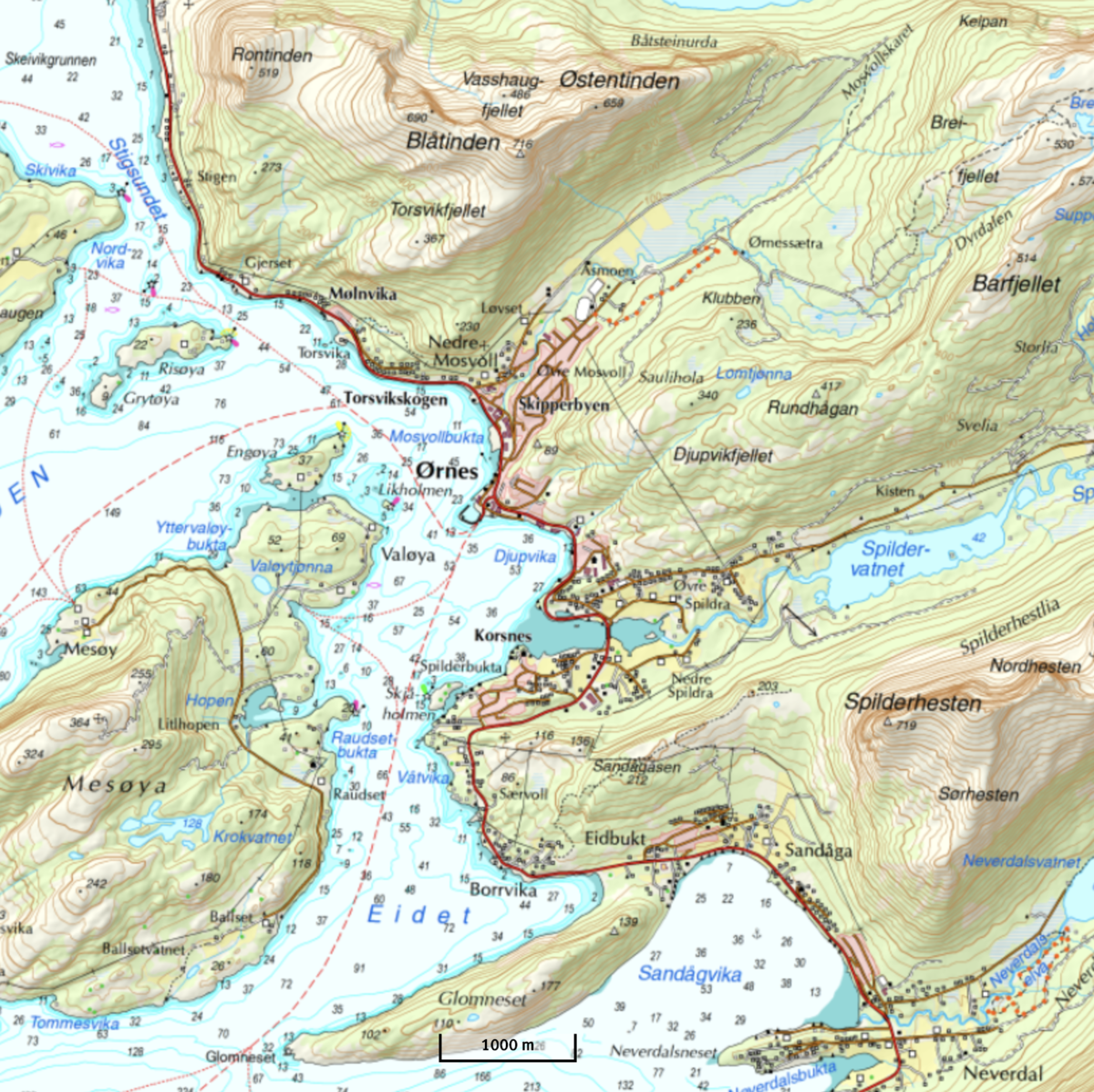 Topografisk kart, Meløy