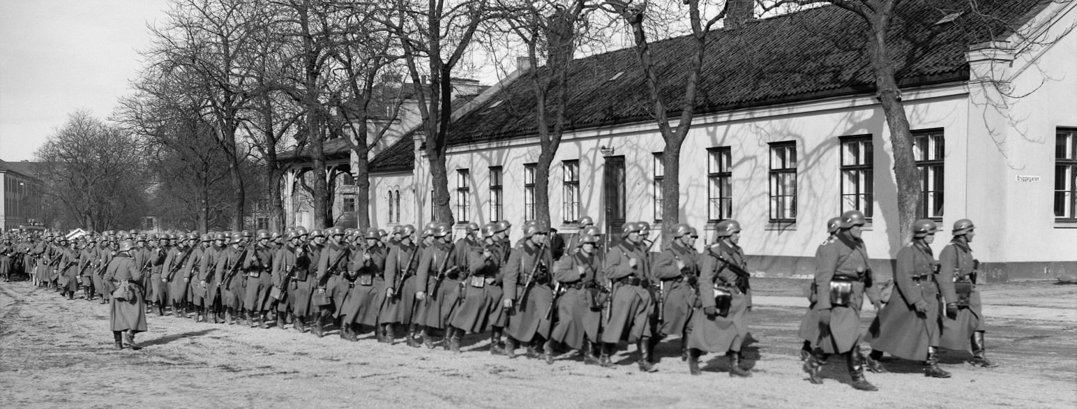 Tyske tropper ved Akershus festning i Oslo, 9. april 1940