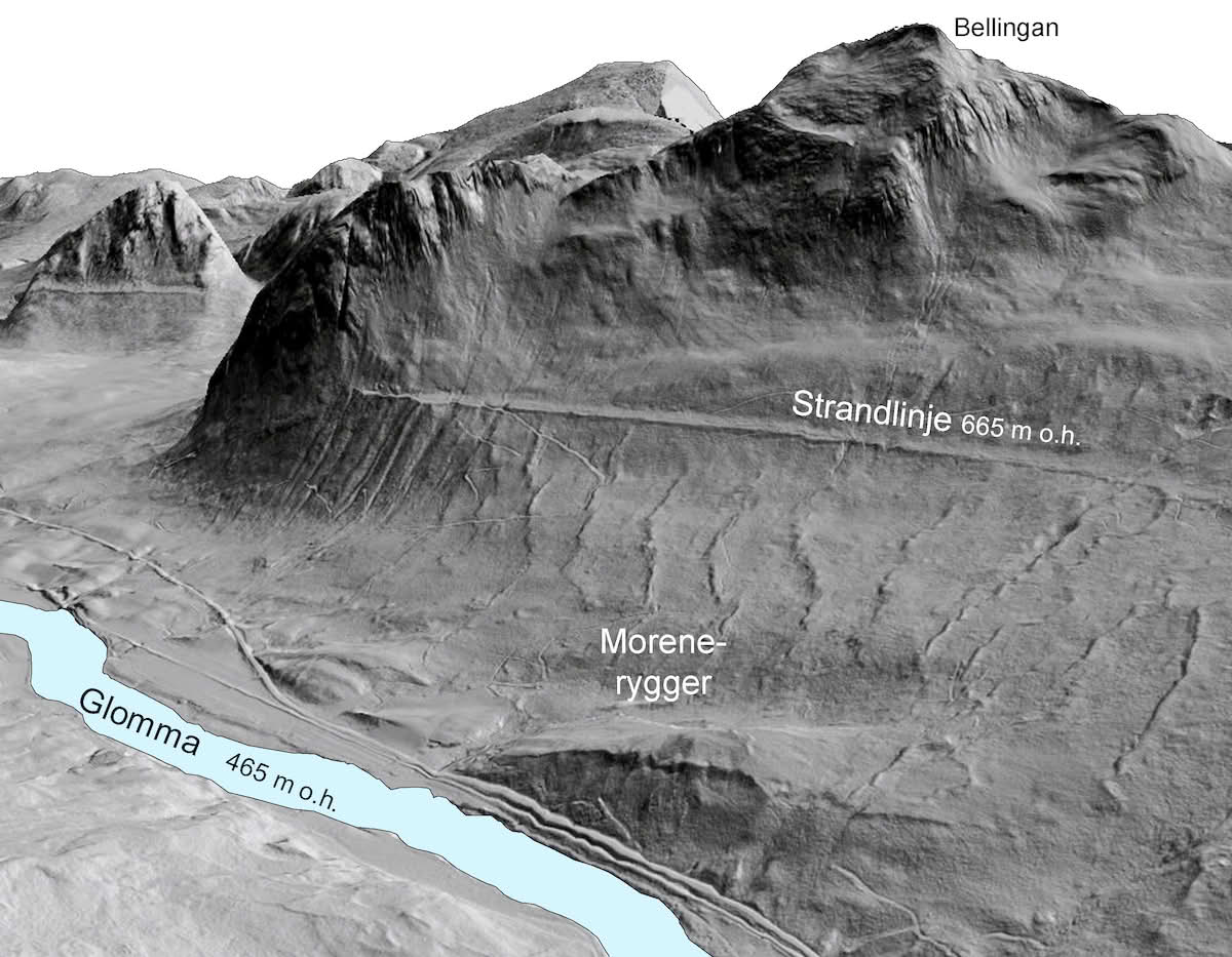 Terrengmodell basert på lasermåling av terrenget (LIDAR) av Norges geografiske oppmåling