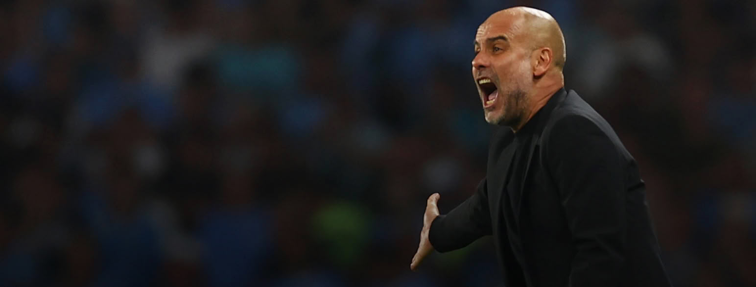 Guardiola under Mesterliga-finalen mot Inter i Istanbul i 2023