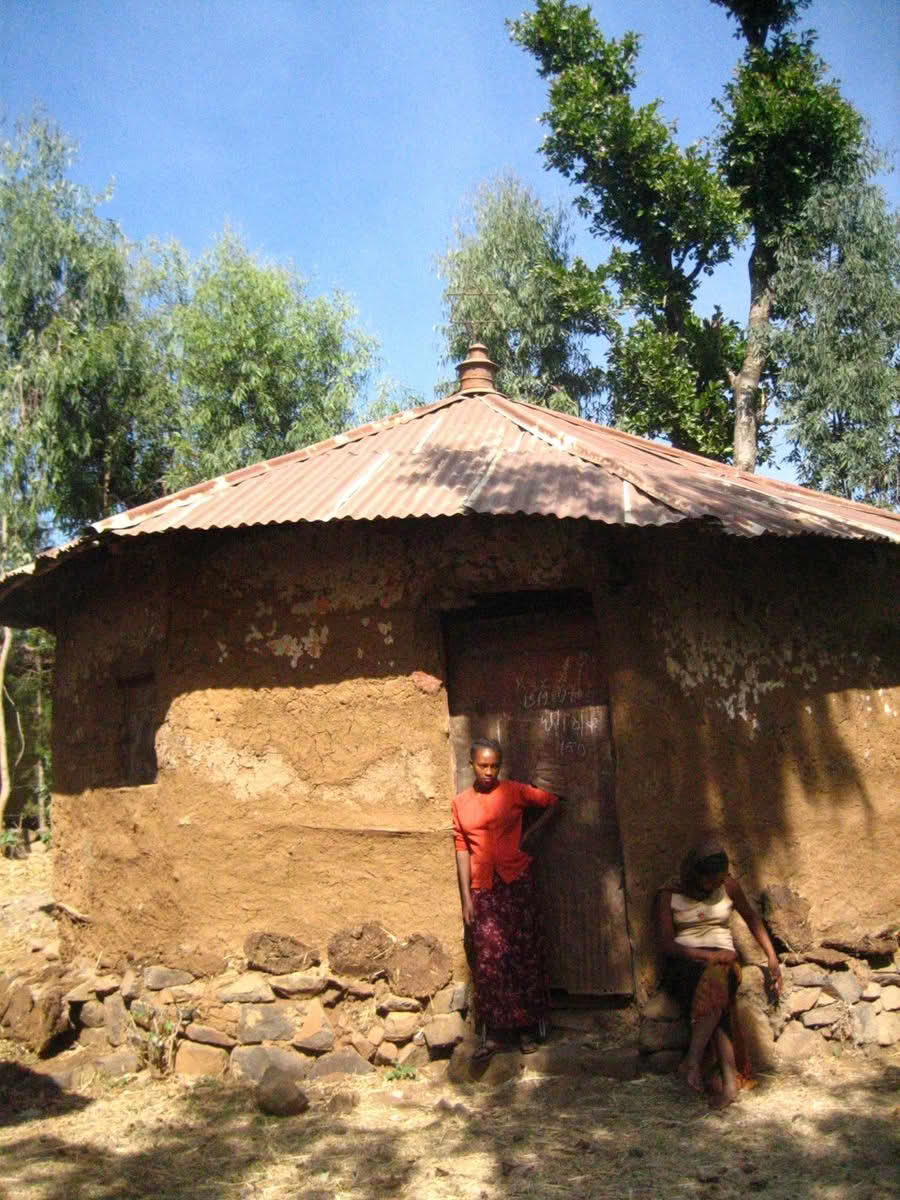 Synagoge i landsbyen Beit Israel i Etiopia.