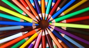 Pencils of many different colours