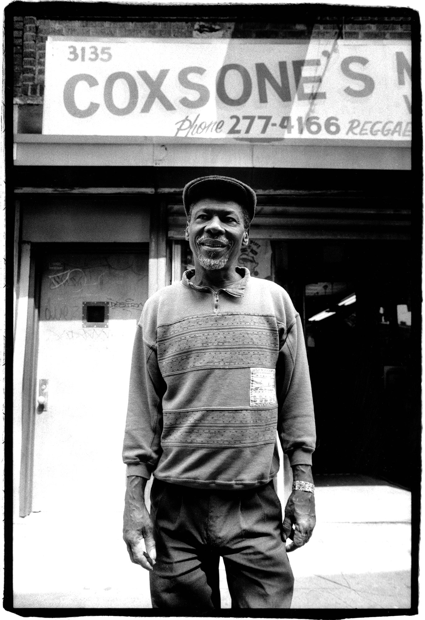 Clement Dodd outside his shop and studio in Brooklyn.