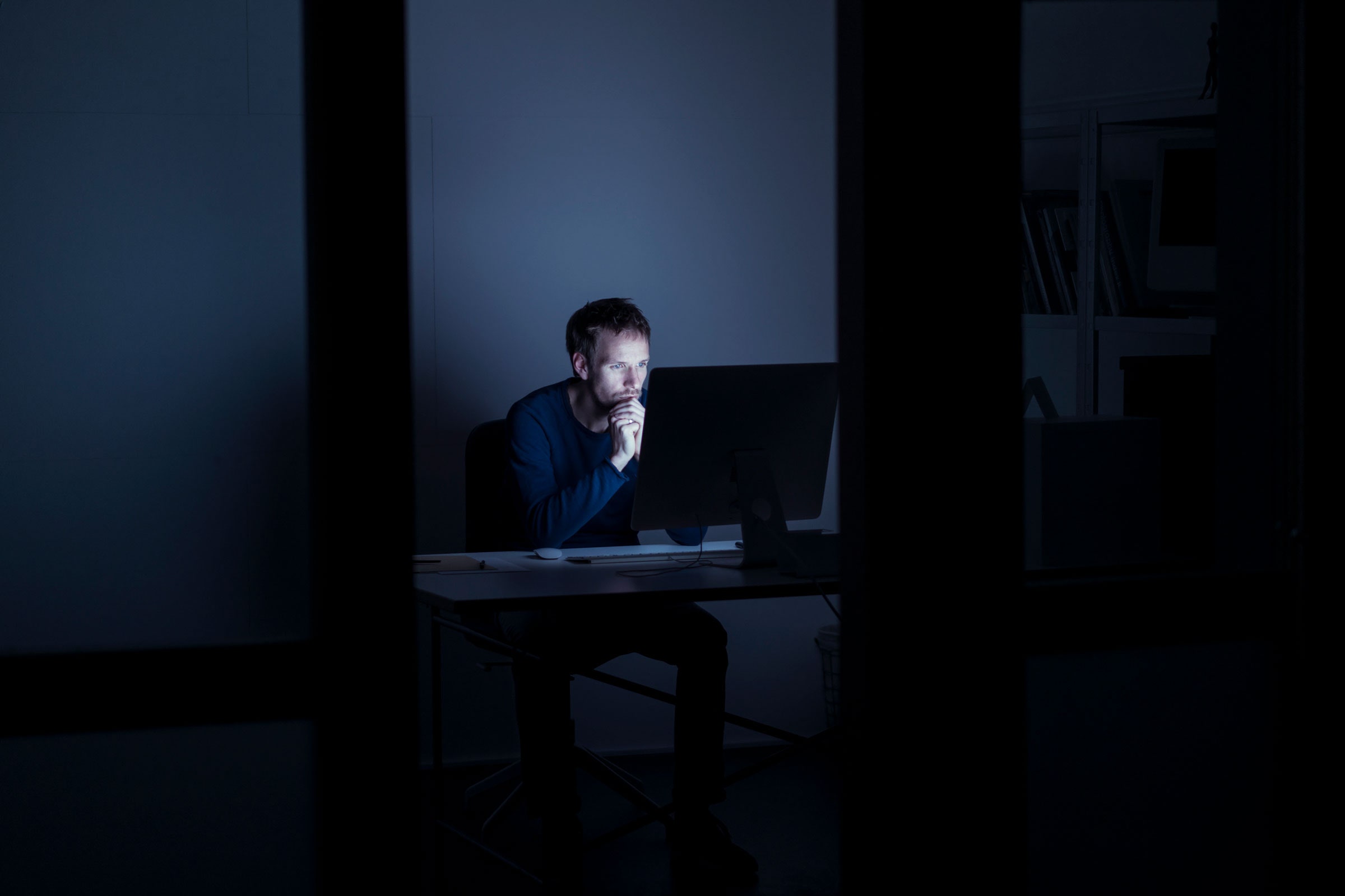 man at computer