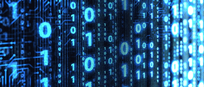 Representação abstrata de zeros e uns