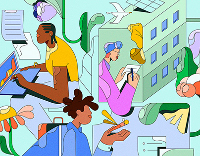 Editorial illustrations for Harvard Business Review