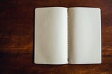 Blank pages of a notebook