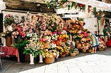 A Market stall of flowers of all kinds