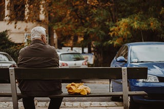 old guy on a bench